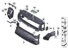 BMW  PANEL HAVA KANALI ÜST F20 SIFIR 51747245771 - 2